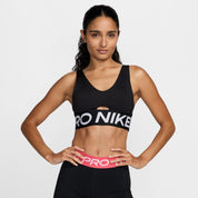 Sport-BH NIKE PRO INDY PLUNGE - 010-BLACK/WHITE/WHITE - Schwarz