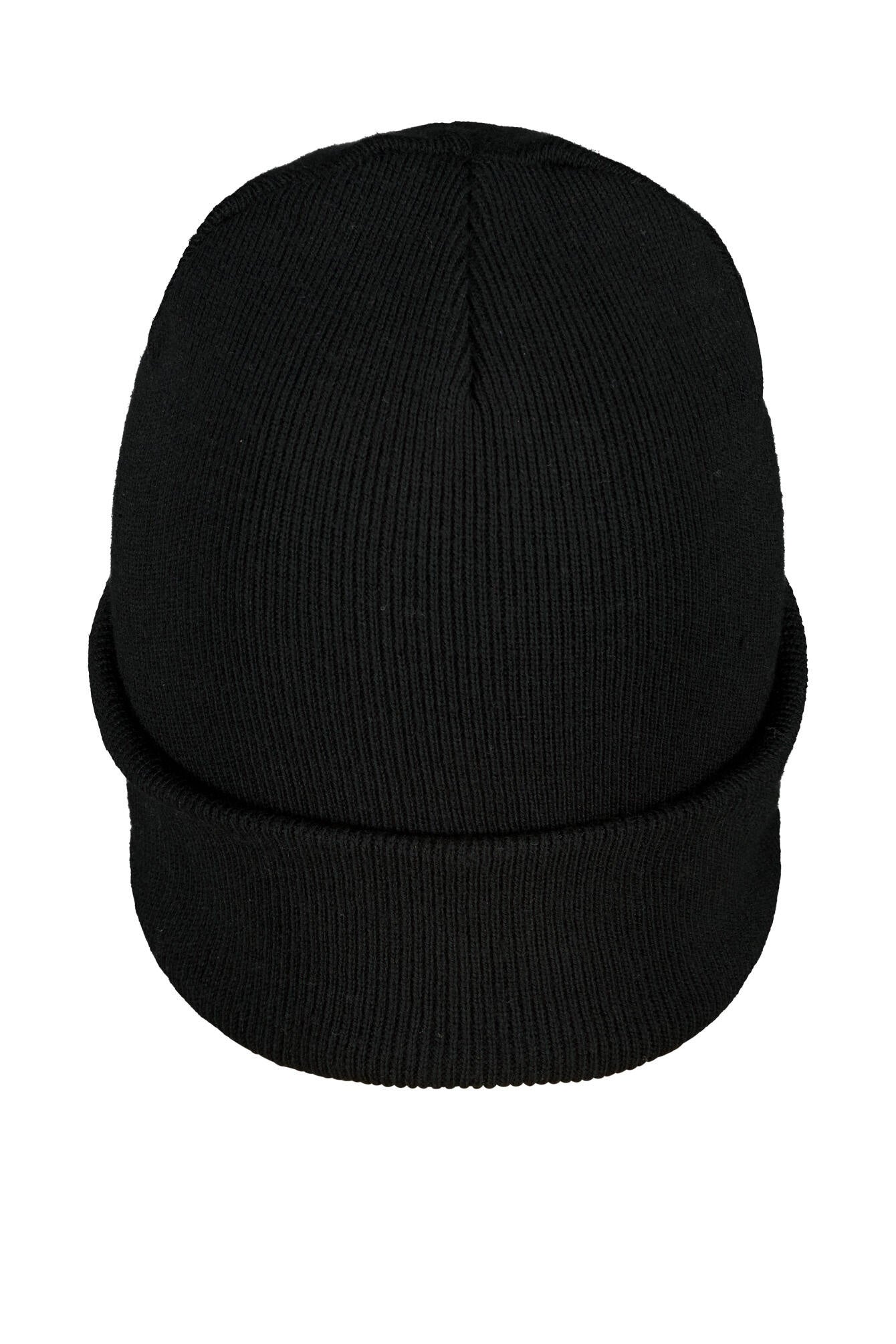 Strickmütze aus Baumwollmix - 010-BLACK/WHITE - Schwarz