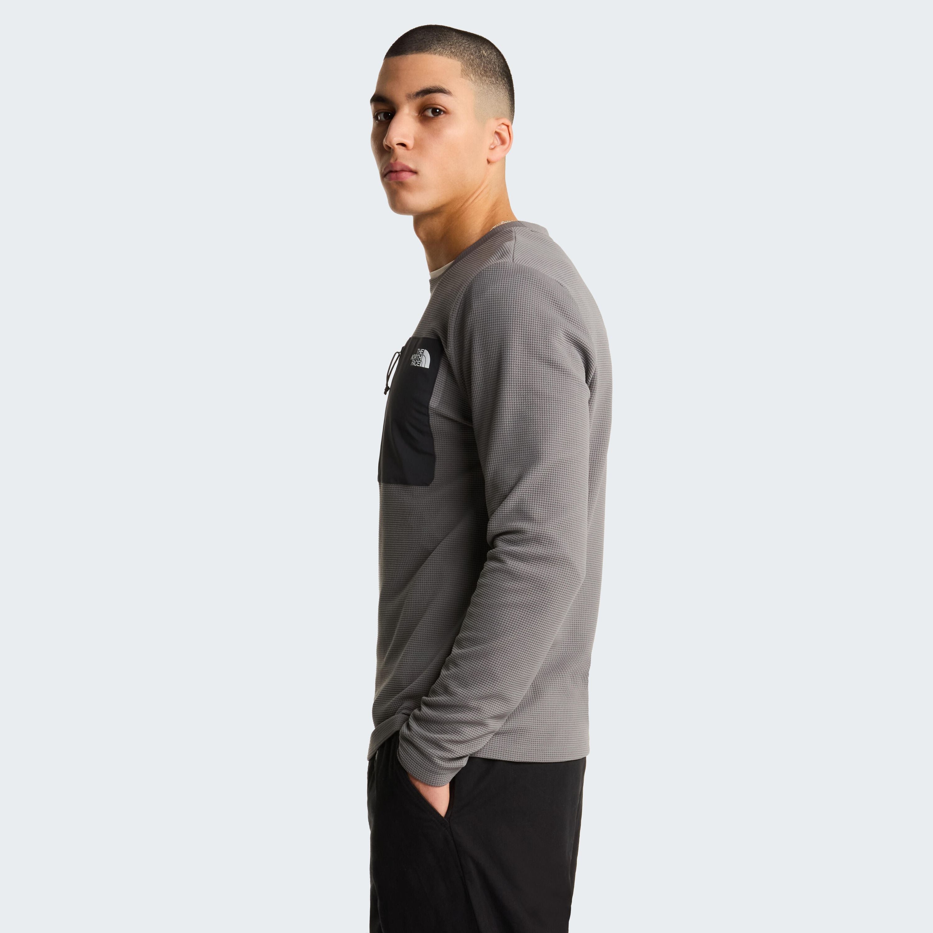 Langarmshirt mit Rundhals - SOU-SMOKED PEARL/ASPHALT GR - Grau