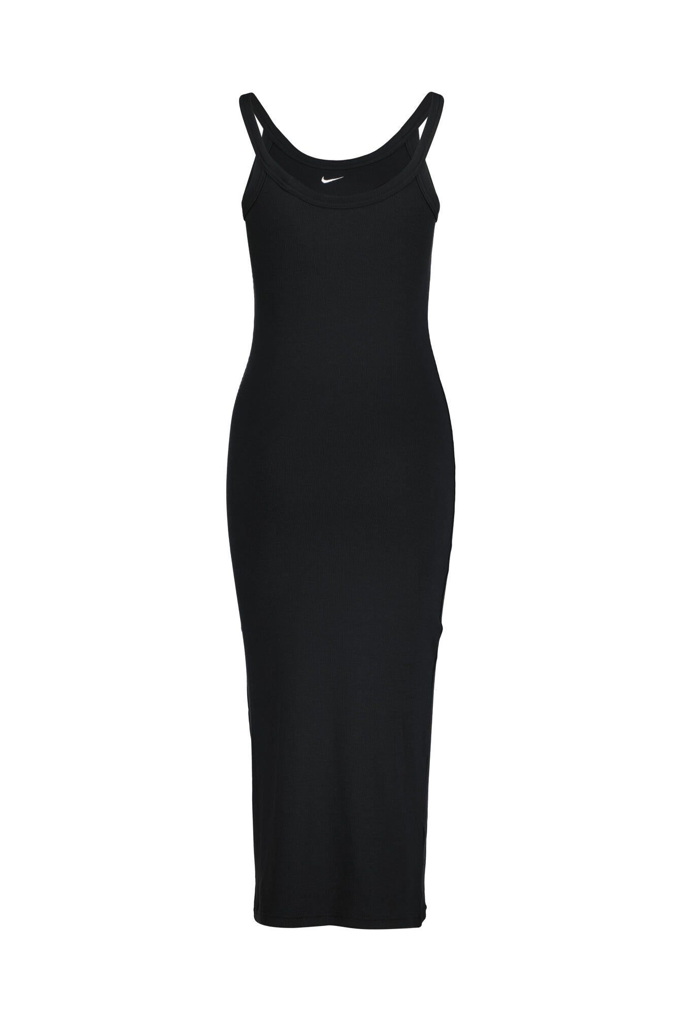 Schlauchkleid gerippt Midi - 010-BLACK/SAIL - Schwarz