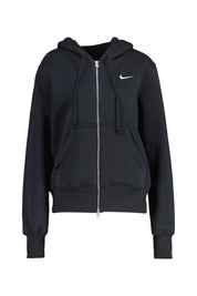 Sweatshirtjacke aus Baumwollmix - 010-BLACK/SAIL - Schwarz