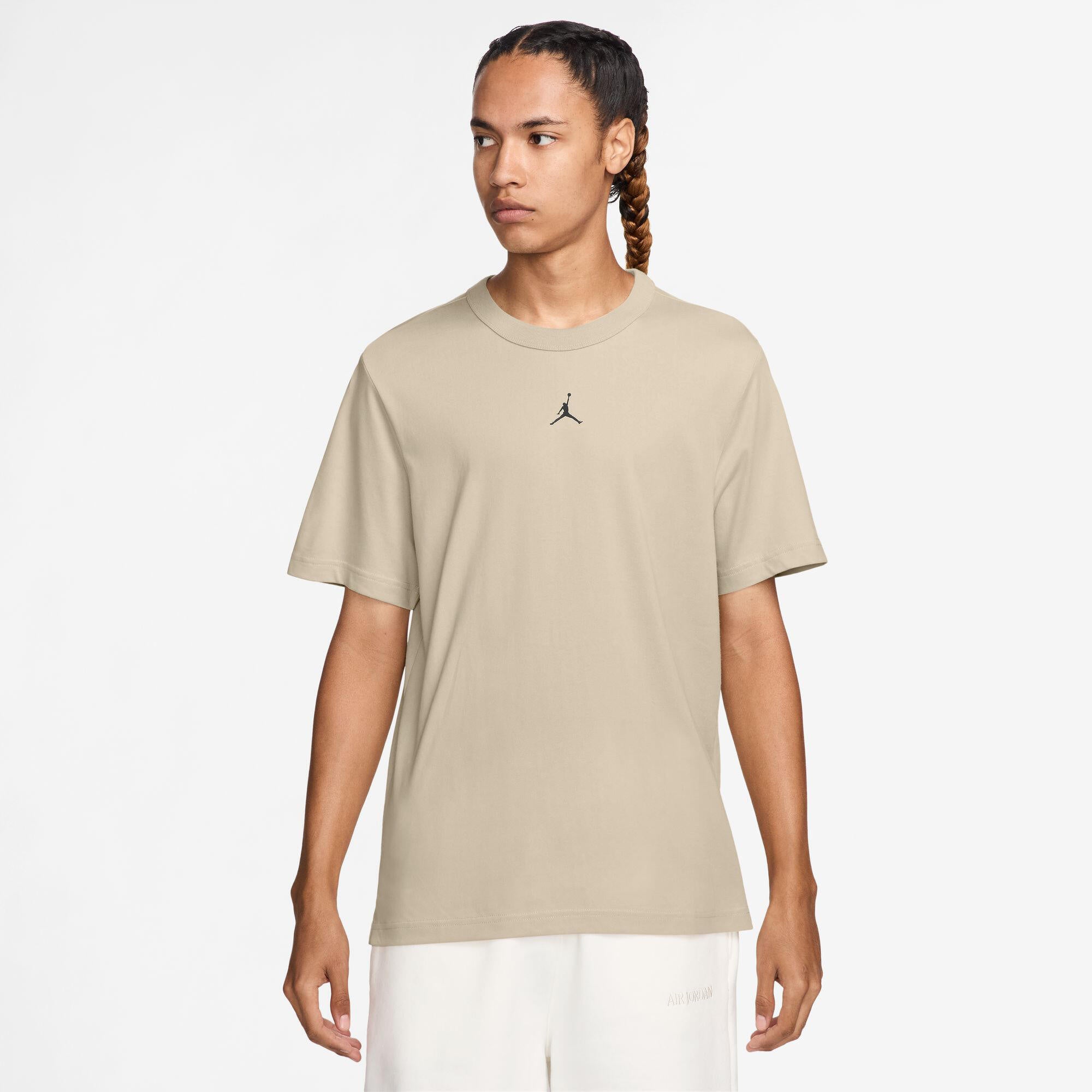 T-Shirt aus Baumwollmix - 206-RATTAN/BLACK - Beige