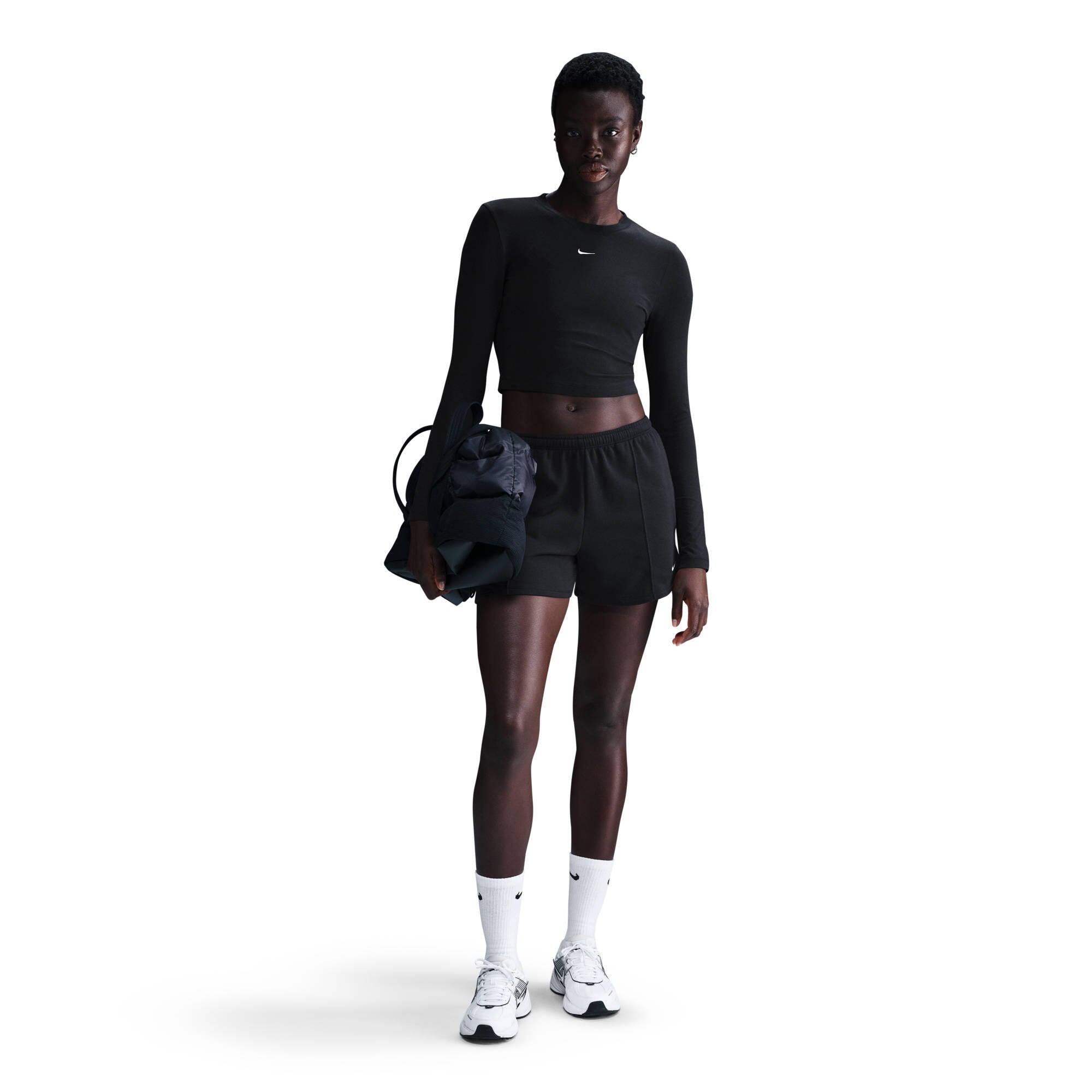 Funktionsshirt cropped - 011-BLACK/WHITE - Schwarz