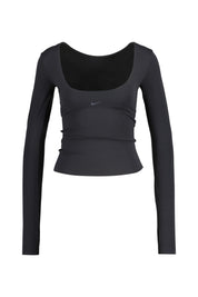 Langarmshirt mit Rückenausschnitt - 010-BLACK/PCG3C - Schwarz