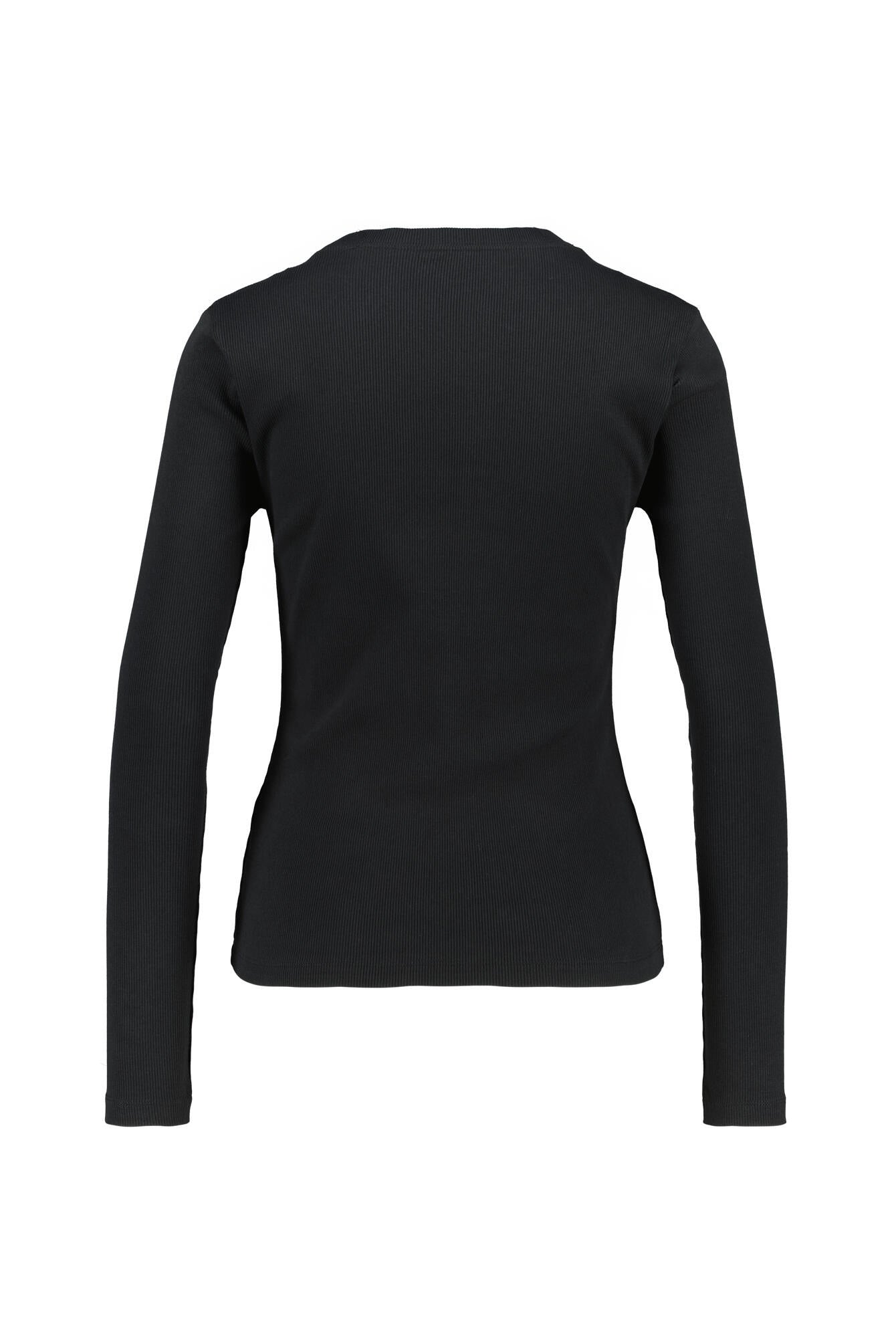 Langarmshirt aus Baumwolle - 010-BLACK/WHITE - Schwarz