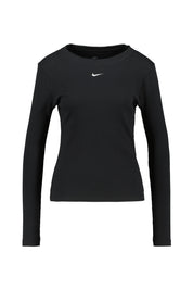 Langarmshirt aus Baumwolle - 010-BLACK/WHITE - Schwarz