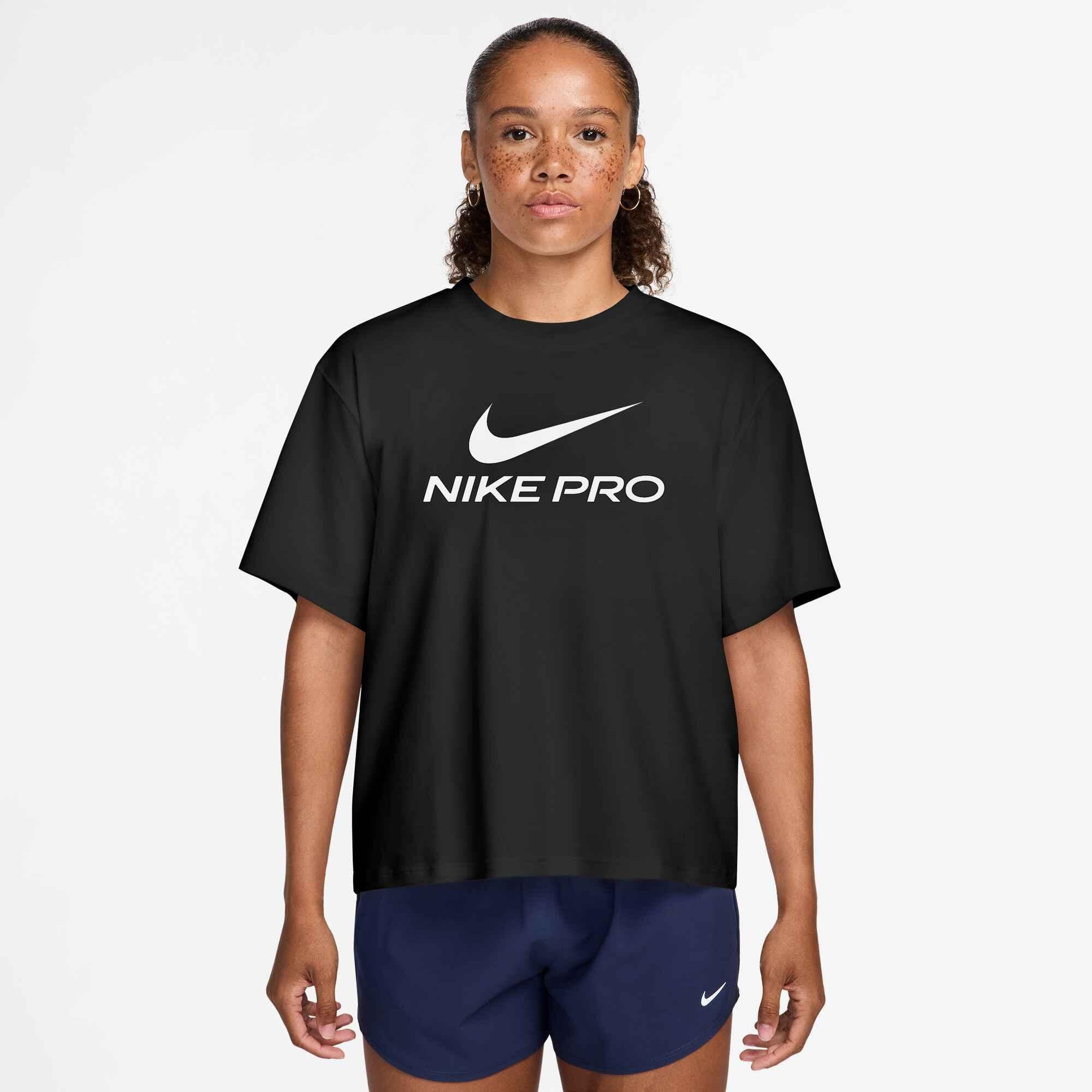 Funktionsshirt NIKE PRO Relaxed Fit - 010-BLACK/WHITE - Schwarz