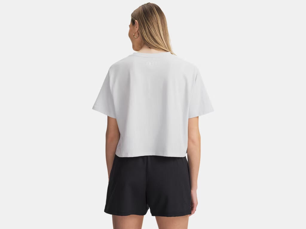 T-Shirt cropped aus Baumwollmix - 023-DISTANT GRAY MEDIUM HEATHE - Blau