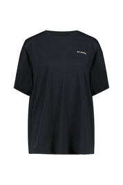 T-Shirt Oversized Fit aus Baumwolle - 014-Black, Floral Groove - Schwarz