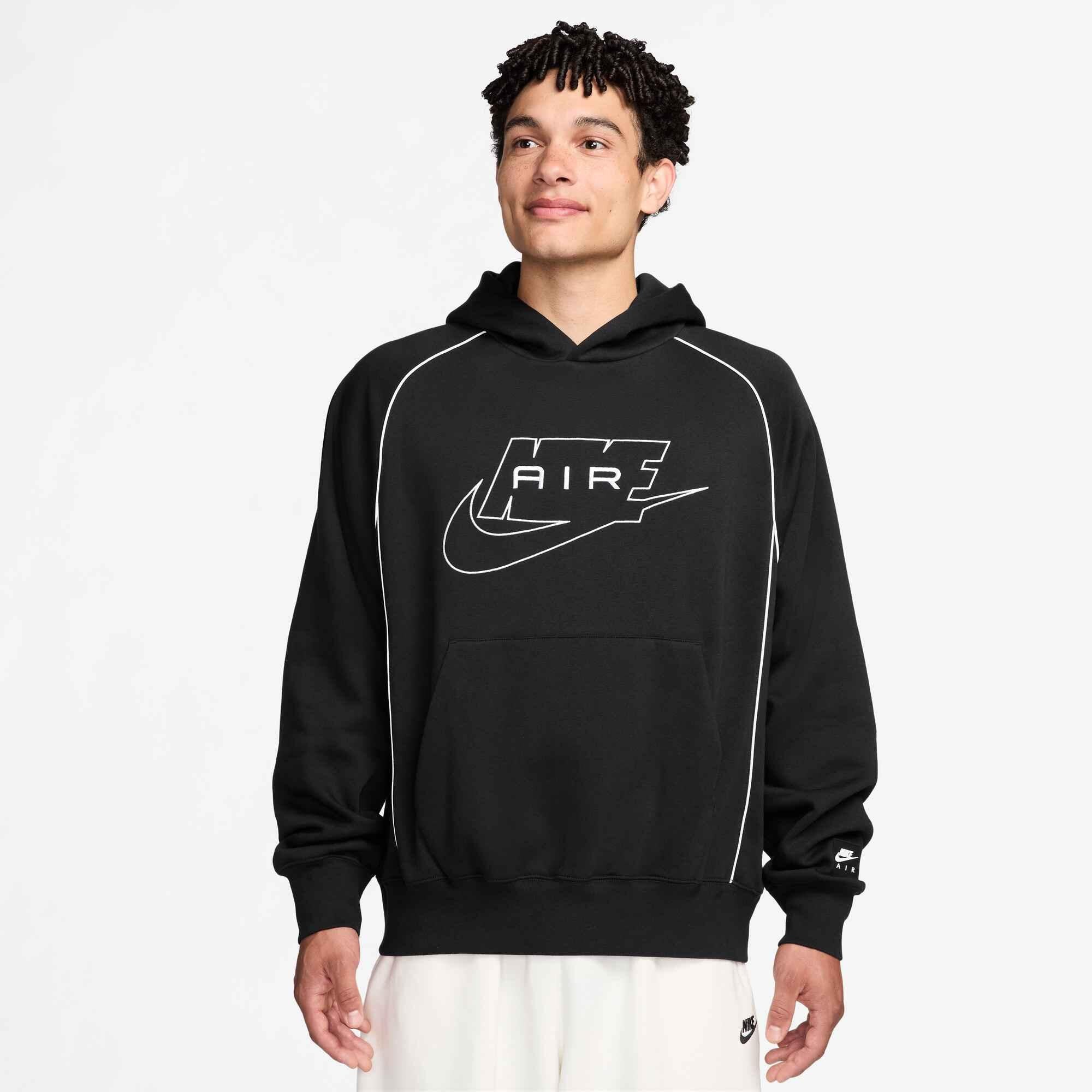 Sweathoodie AIR aus Baumwollmix - 010-BLACK/WHITE - Schwarz