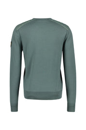 Strickpullover mit Schulterbesatz - Mineral Green - Grün