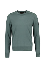 Strickpullover mit Schulterbesatz - Mineral Green - Grün