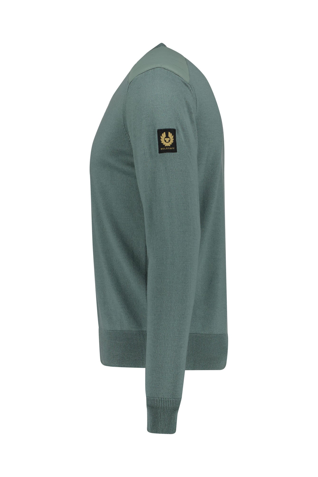 Strickpullover mit Schulterbesatz - Mineral Green - Grün