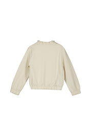 Sweatshirtjacke mit Rüschendetails - 088 Mandel - Beige