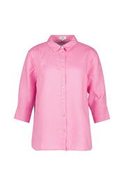 Hemdbluse aus Leinen - Pink - Pink
