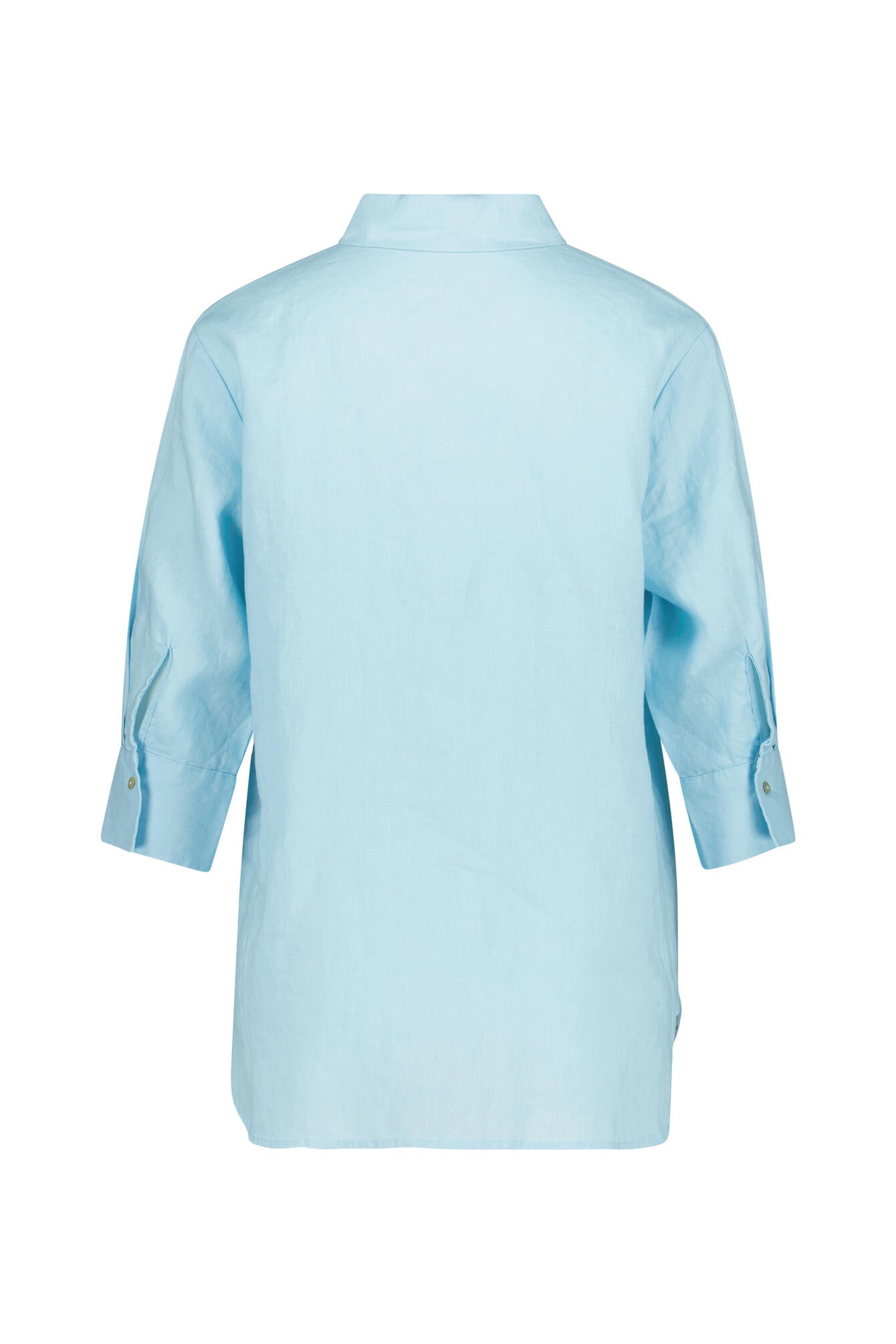 Hemdbluse aus Leinen - Aqua - Blau
