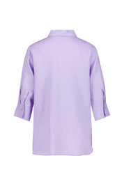 Hemdbluse aus Leinen - Flieder - Violett