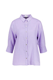 Hemdbluse aus Leinen - Flieder - Violett