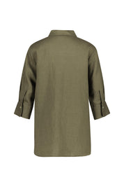 Hemdbluse aus Leinen - Khaki - Khaki