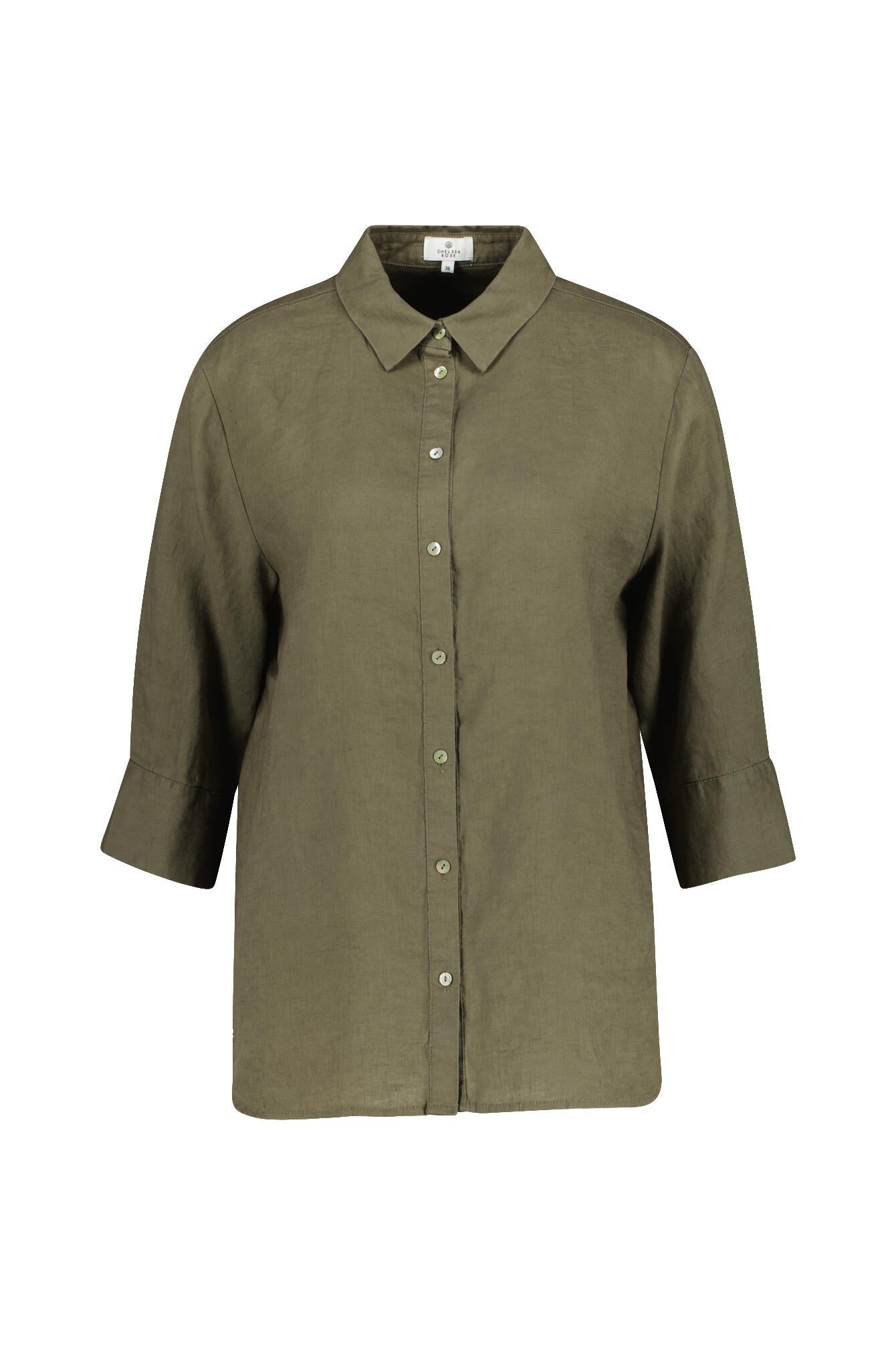 Hemdbluse aus Leinen - Khaki - Khaki