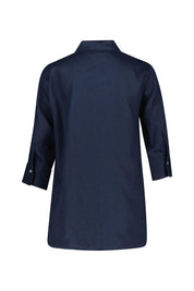 Hemdbluse aus Leinen - Navy - Blau