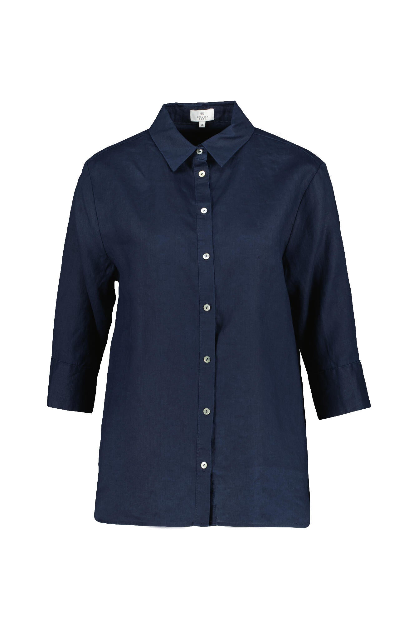 Hemdbluse aus Leinen - Navy - Blau