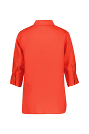 Hemdbluse aus Leinen - Rot - Rot
