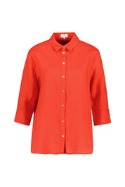 Hemdbluse aus Leinen - Rot - Rot