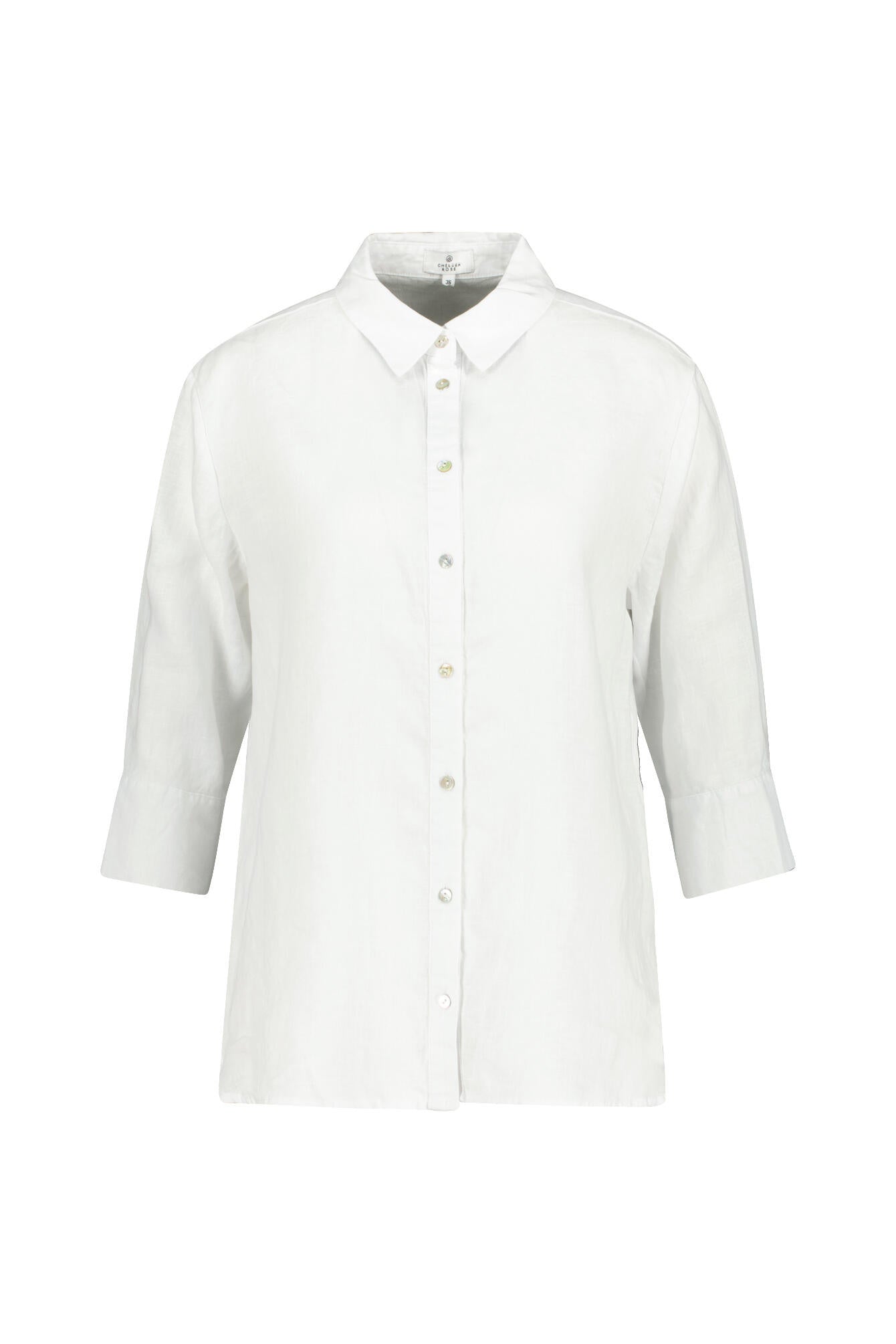 Hemdbluse aus Leinen - Weiss - Weiß