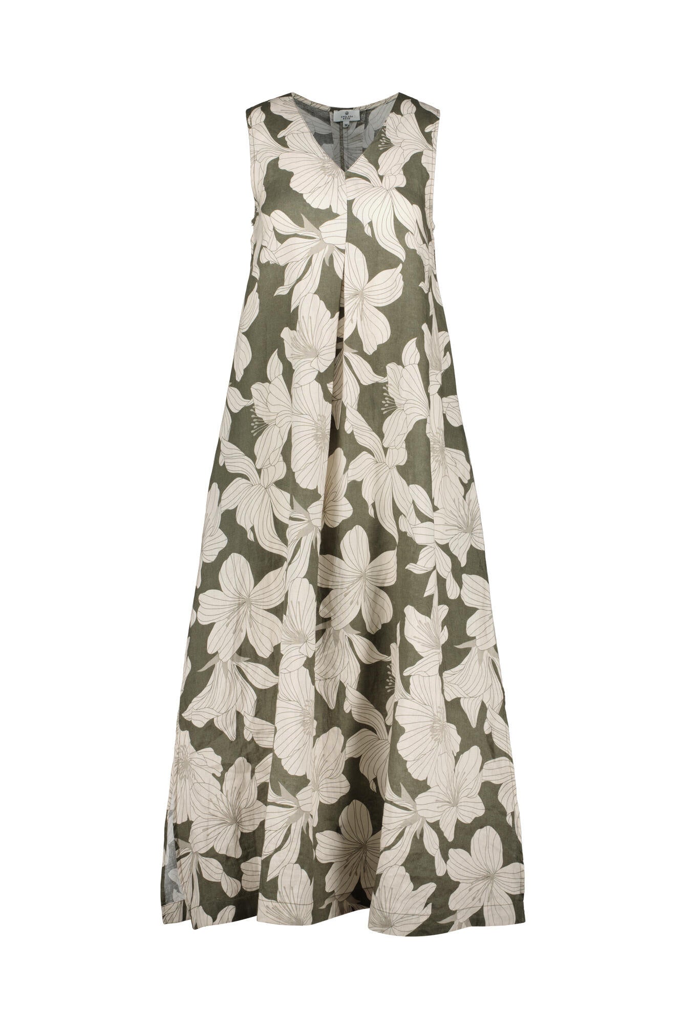 Leinenkleid - Natural - Grün