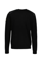 Strickpullover mit Schulterbesatz - Black - Schwarz