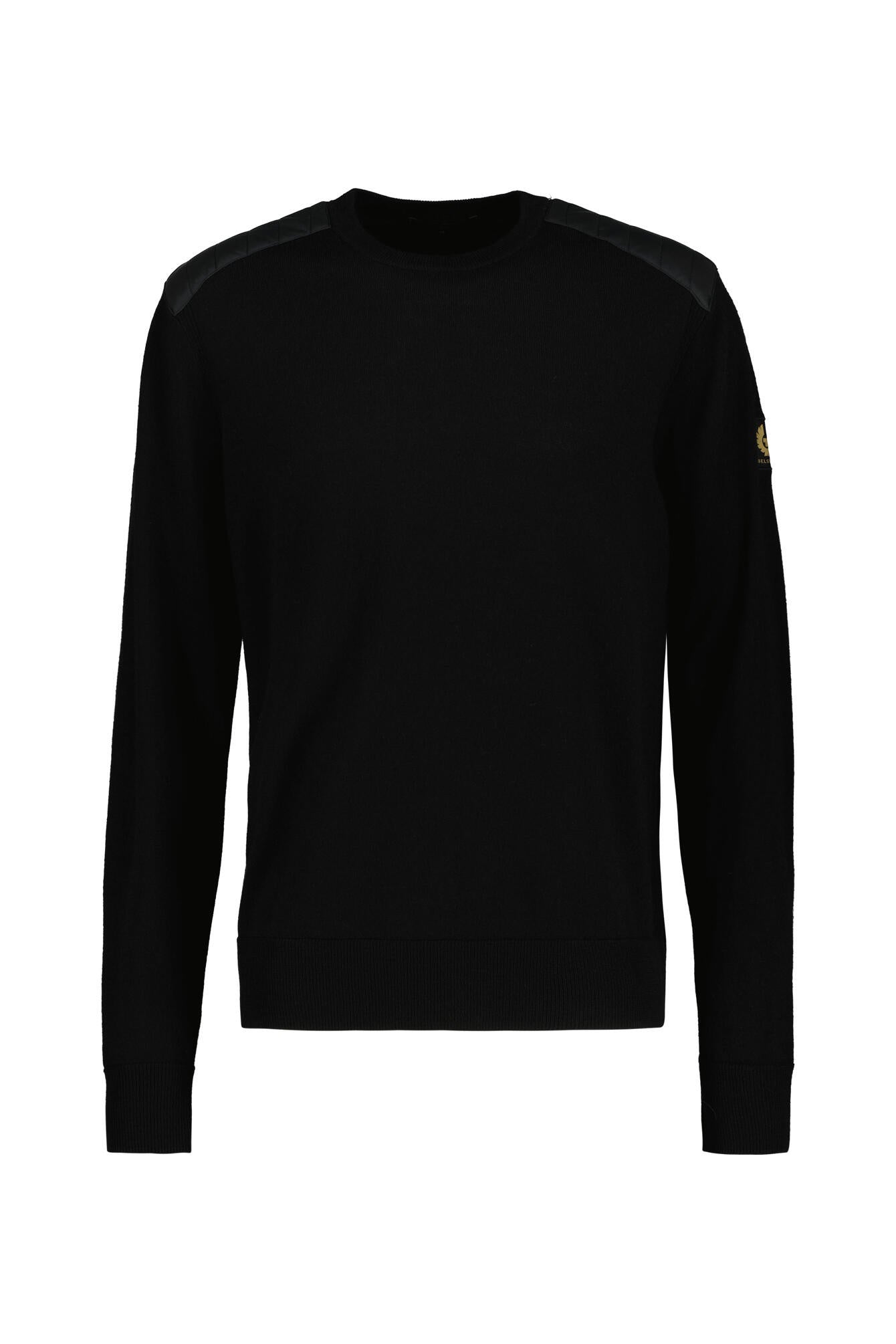 Strickpullover mit Schulterbesatz - Black - Schwarz