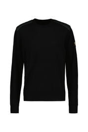 Strickpullover mit Schulterbesatz - Black - Schwarz