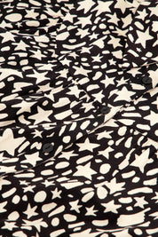 Gemusterte Bluse aus Viskose - 0067 Black/Creme Brüle - Schwarz | Weiß