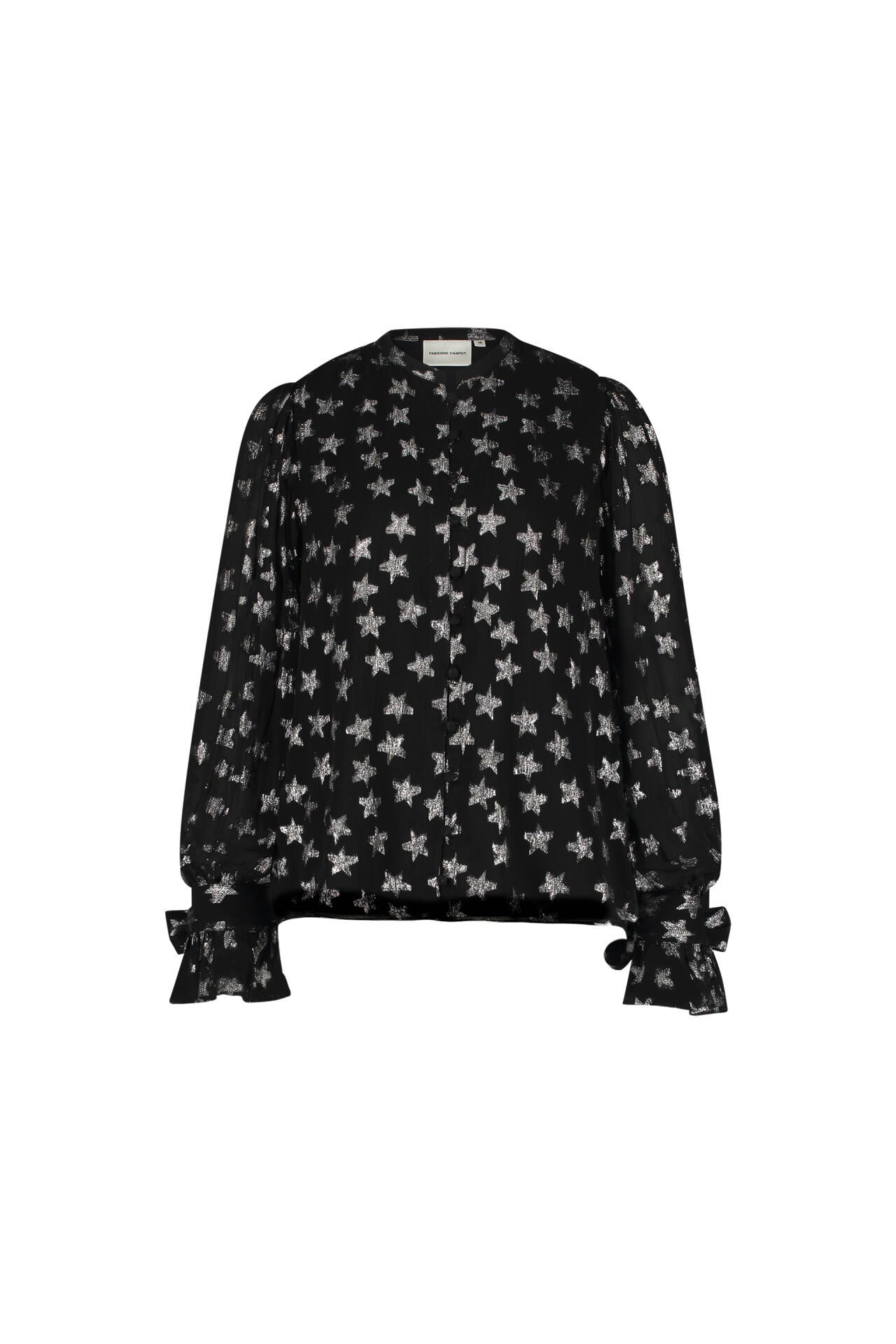 Bluse mit Sternen - 0095 Black/Silver - Schwarz