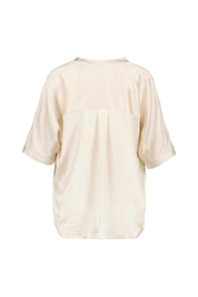 Kurzärmelige Bluse aus Seide - 215 Alabaster - Creme