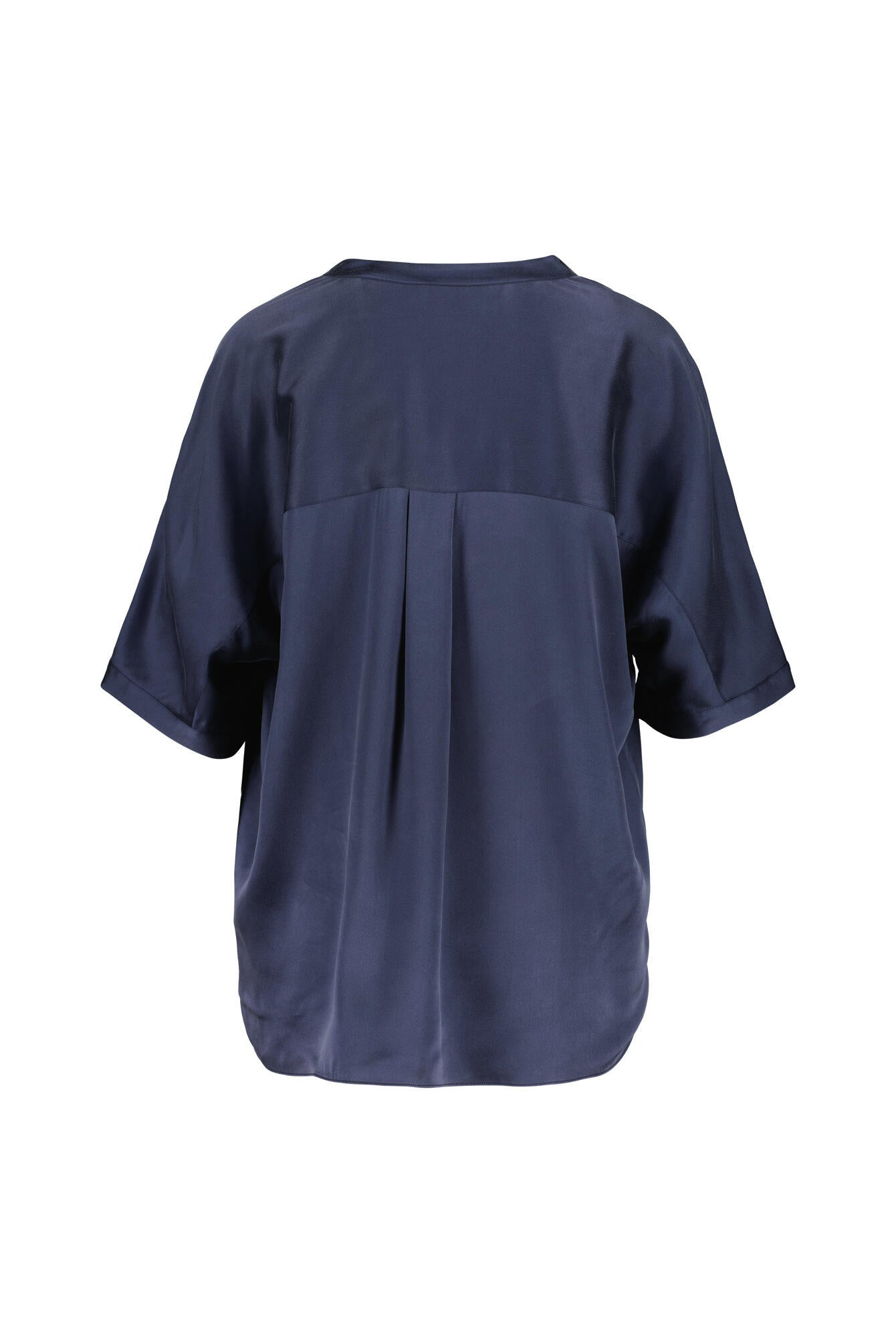 Kurzärmelige Bluse aus Seide - 898 Marino - Blau
