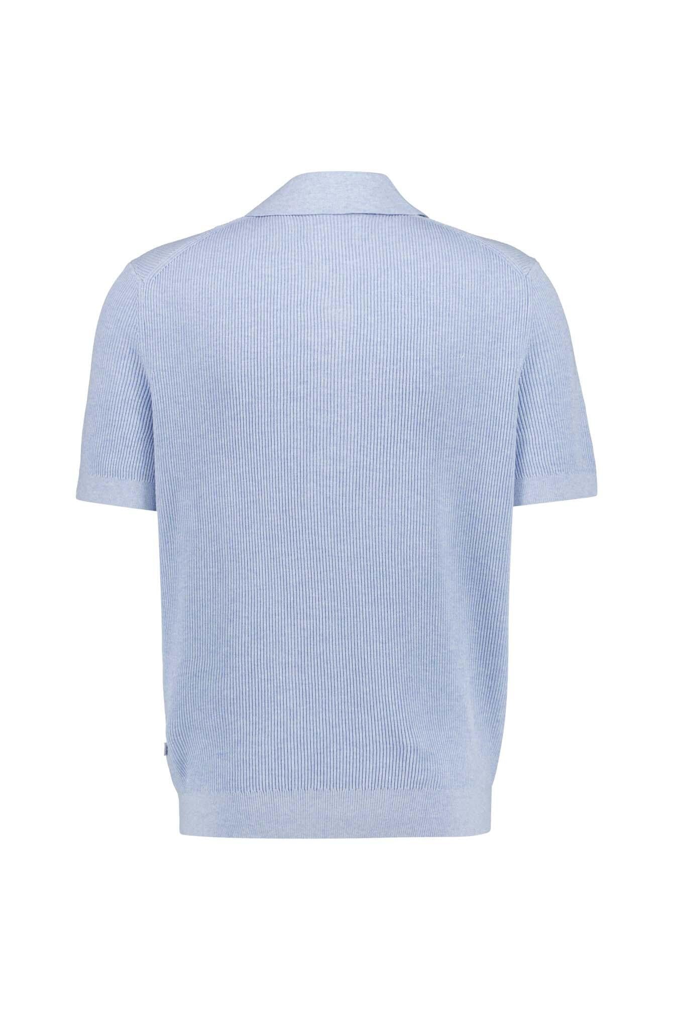 Poloshirt aus Strick - Cerulean - Blau