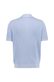 Poloshirt aus Strick - Cerulean - Blau