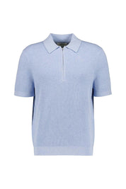 Poloshirt aus Strick - Cerulean - Blau