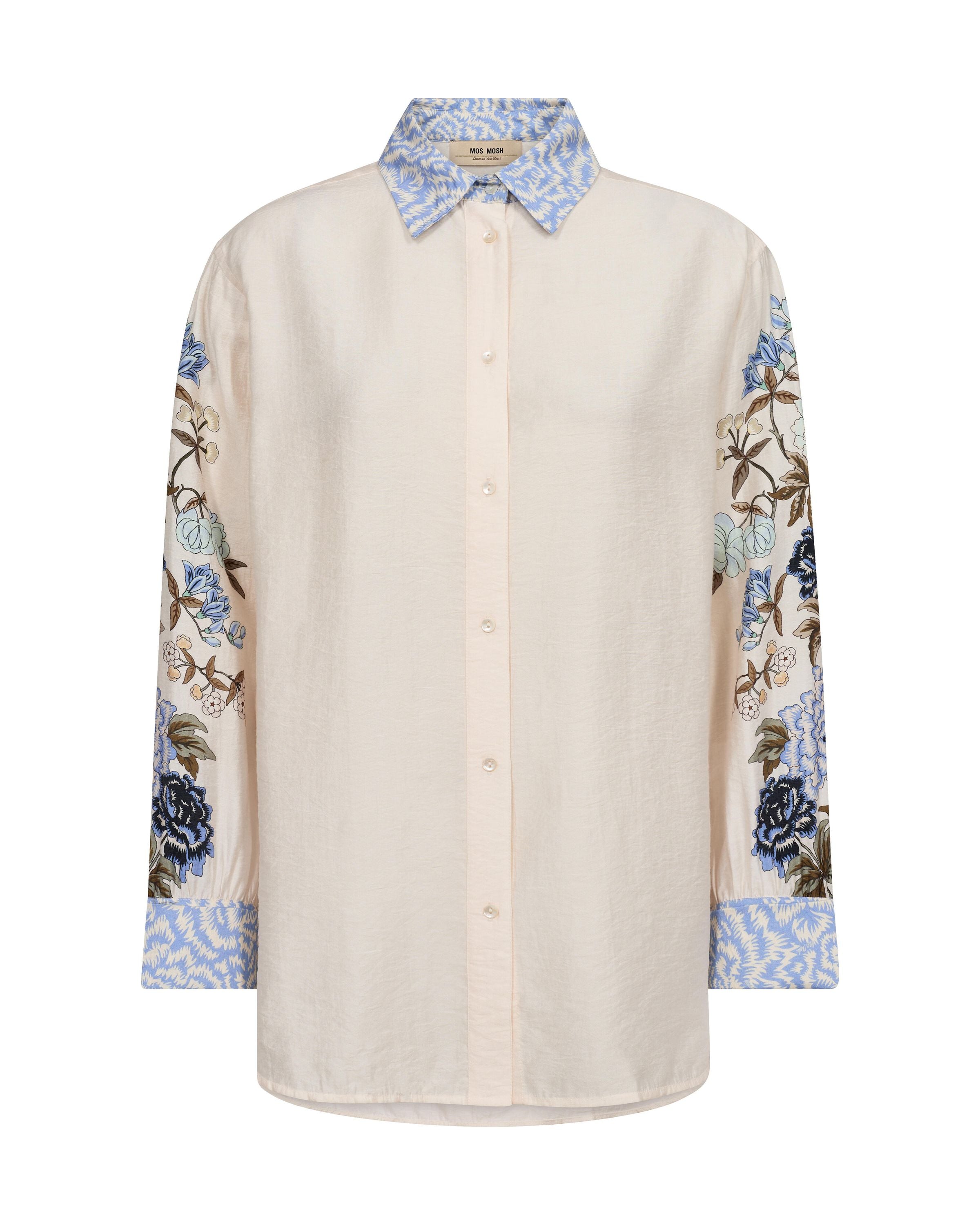 Hemdbluse floral aus Viskosemix - 180 Ecru - Beige