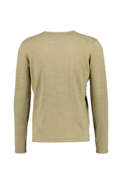 Langarmshirt aus Baumwolle - 587 Sage Green Melange - Grün