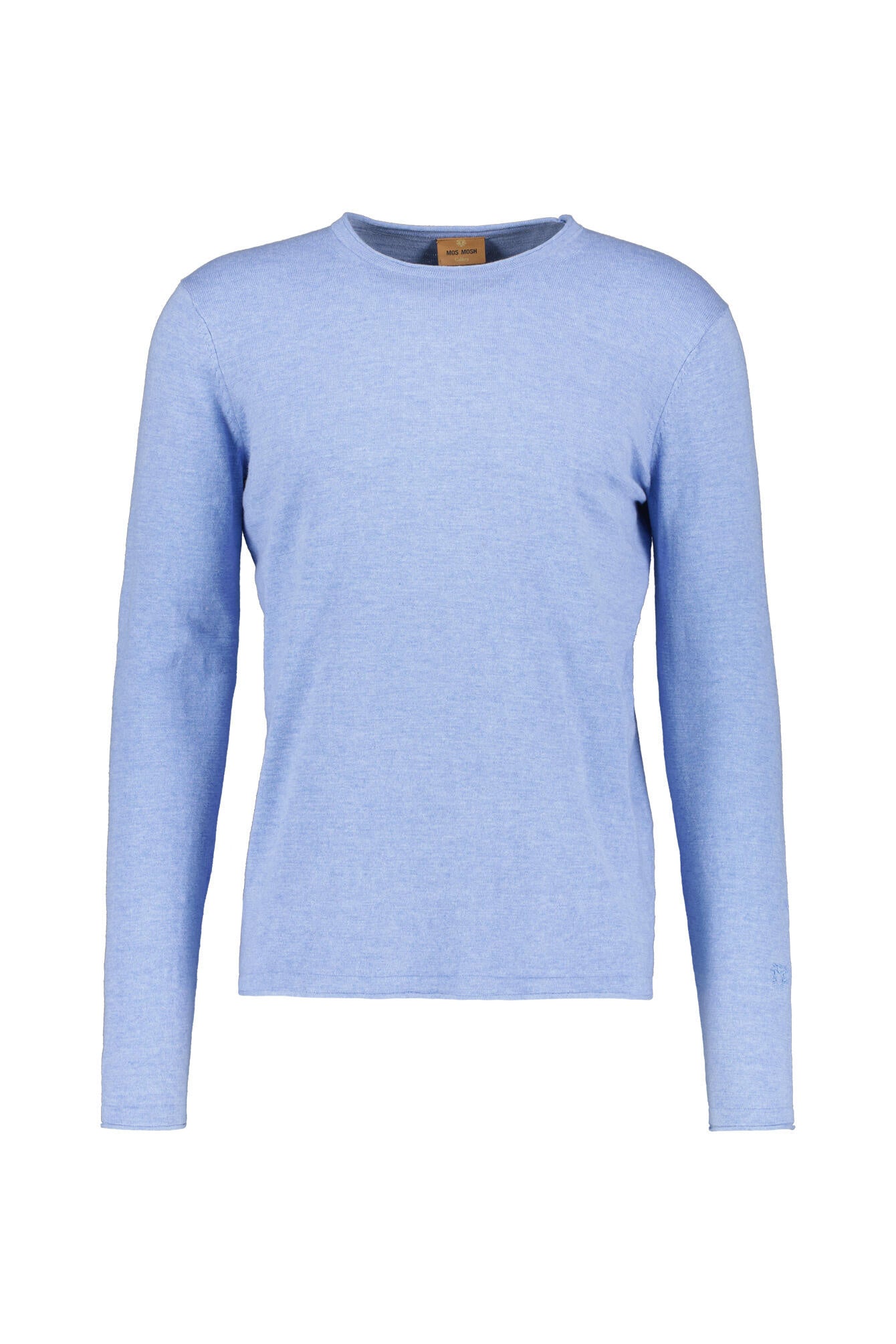 Langarmshirt aus Baumwolle - 832 Clear Blue Melange - Blau