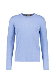 Langarmshirt aus Baumwolle - 832 Clear Blue Melange - Blau