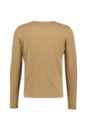Langarmshirt aus Baumwolle - 954 Light Sand Melange - Braun