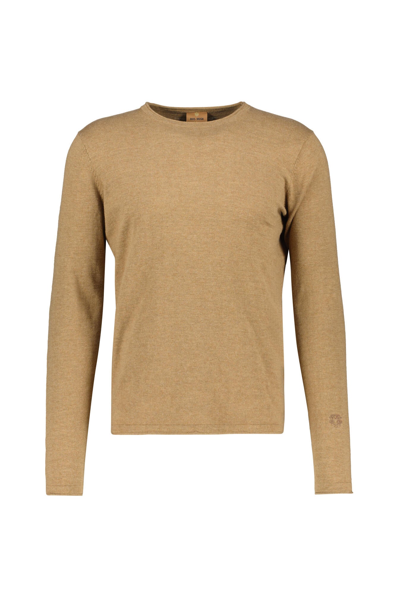 Langarmshirt aus Baumwolle - 954 Light Sand Melange - Braun