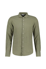 Leinenhemd Slim Fit - Olive Green - Grün