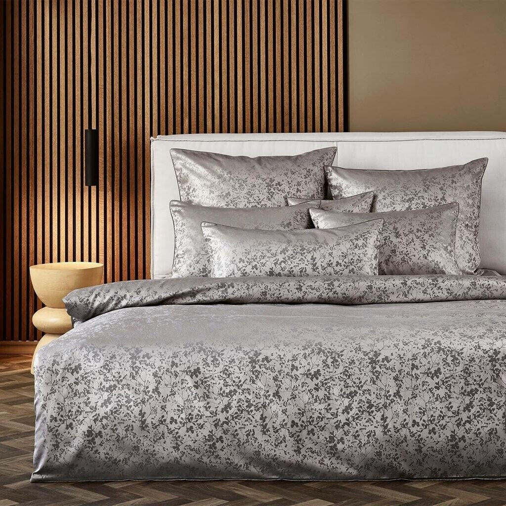 Mako-Brokat-Damast-Bettwäsche NORA - 1147 Graugold - Grau