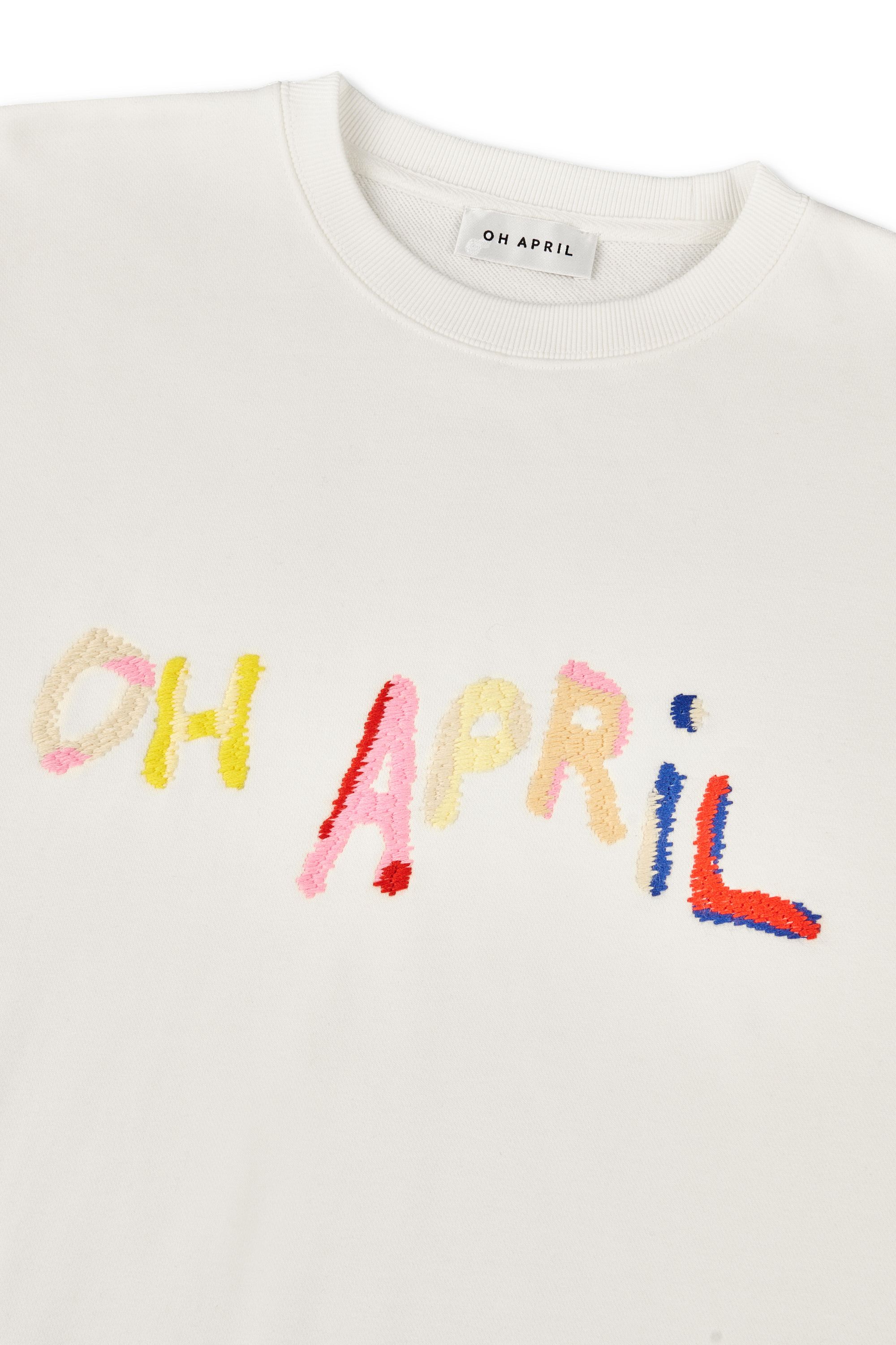 Sweatshirt Oversized aus Baumwolle - Varied Oh April - Weiß