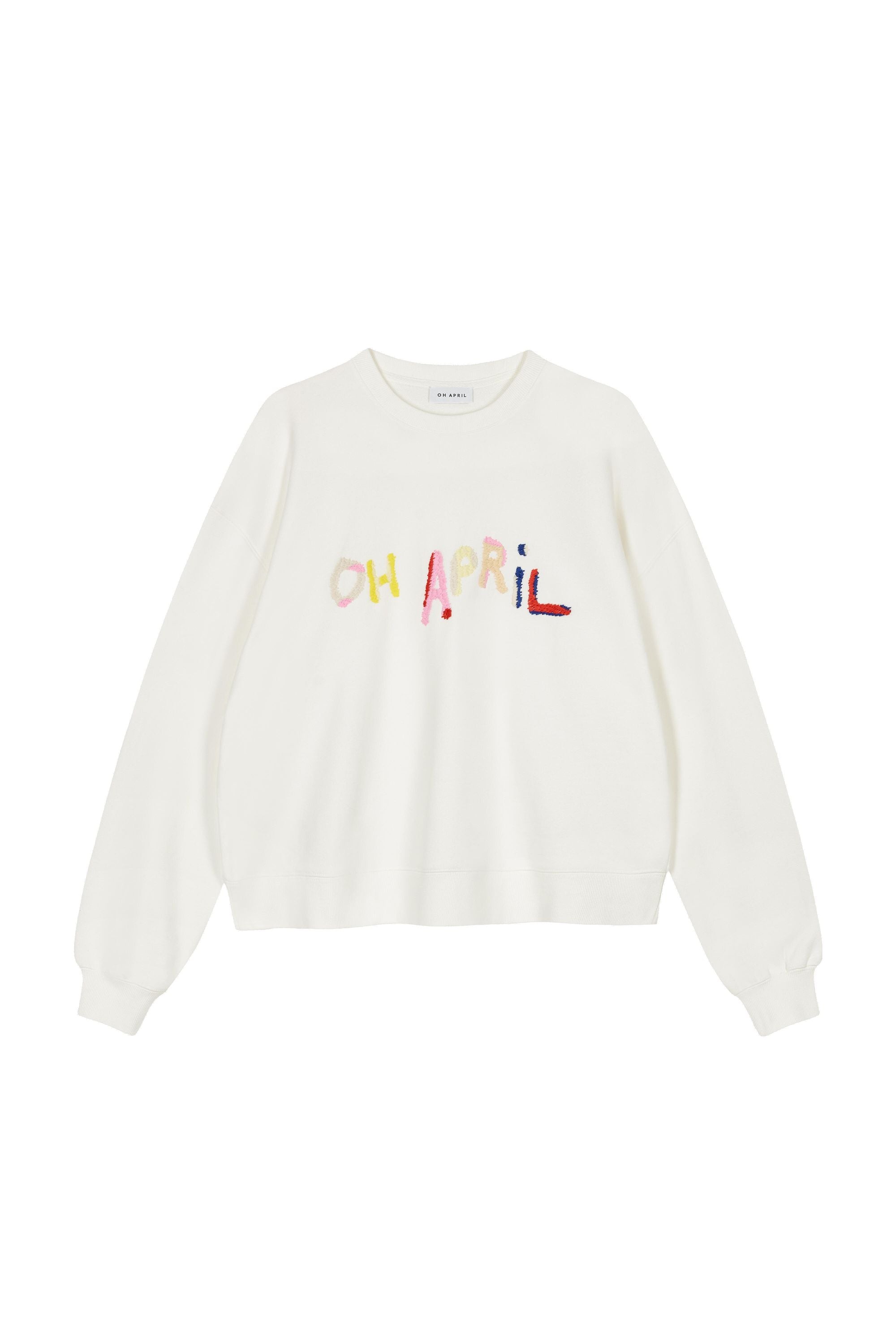 Sweatshirt Oversized aus Baumwolle - Varied Oh April - Weiß